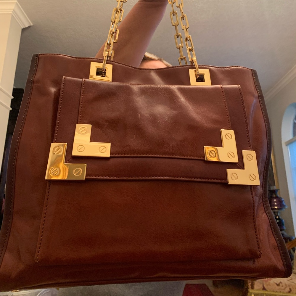 Tory Burch brown leather shoulder bag
